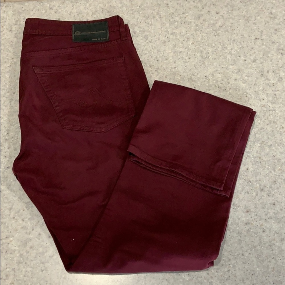 {AG} Matchbox 33X34 Cranberry Burgundy Wine Pants